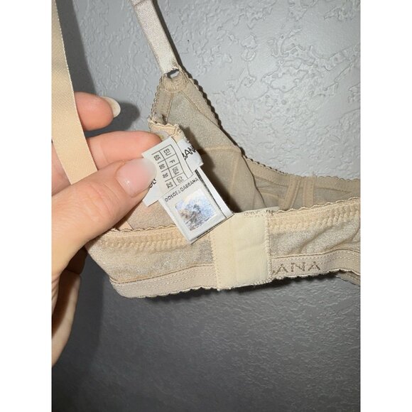 Dolce & Gabbana Intimo Shimmer Bra Size 32 Made In Italy XS/S NEW Nude 1A - Picture 8 of 9